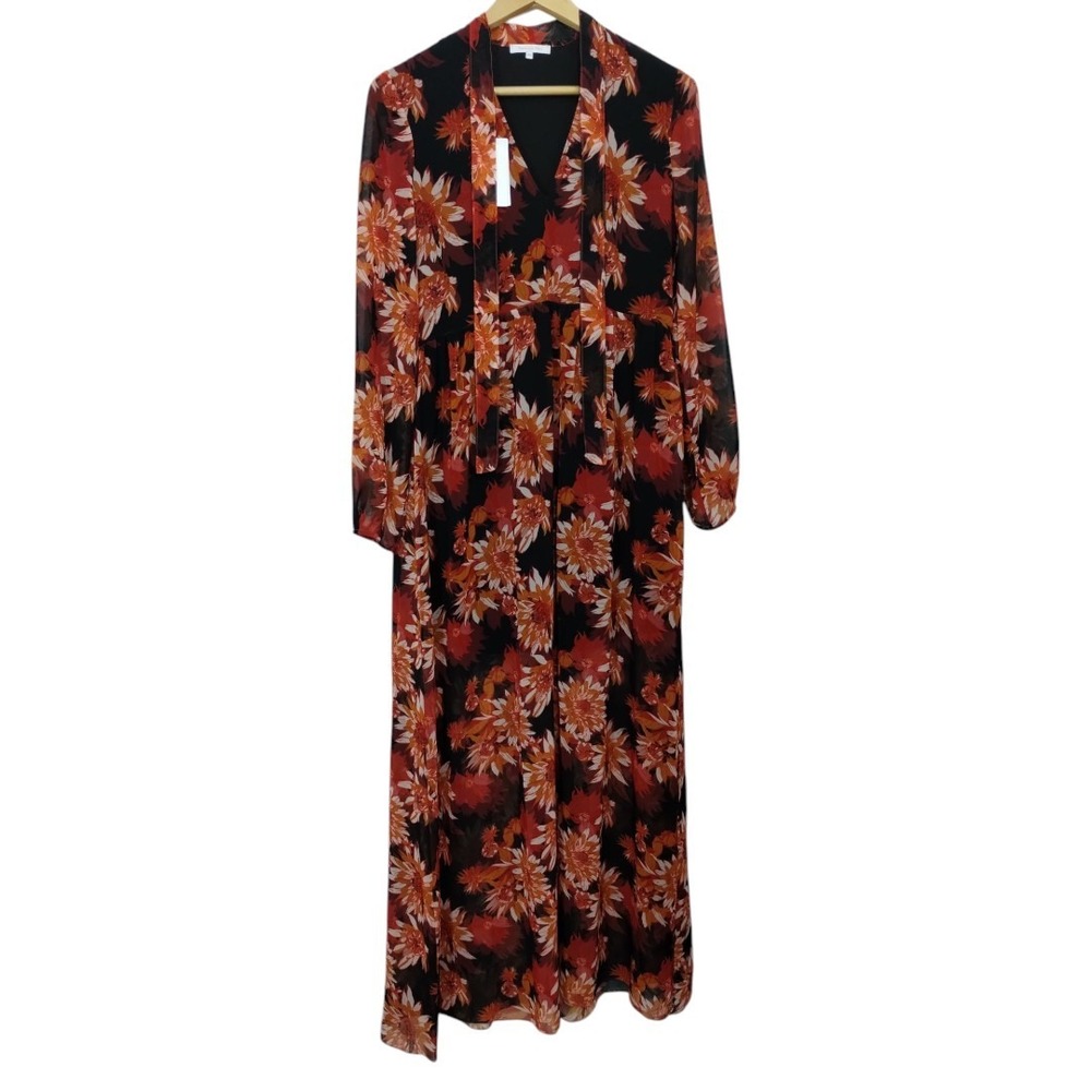 Patrizia‎ Pepe Abito Fire Land  Flower Long Sleeve Maxi Dress